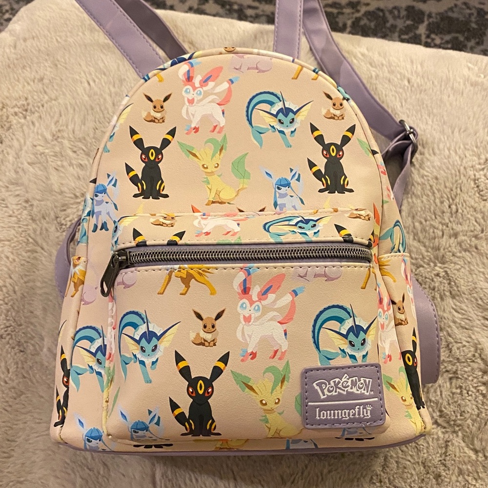 Gently Used Loungefly Eevee Evolutions / Eeveelutions Watercolor Mini Backpack